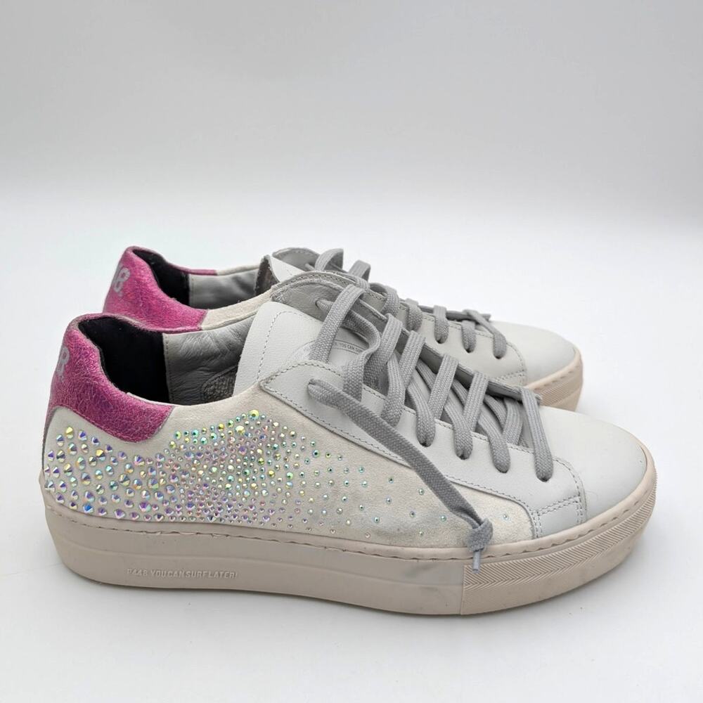 P448 Thea Platform Sneaker Shoes Lace-Up Women's White Size US8.5 EU39 - Picture 3 of 12